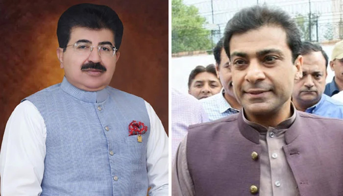 This combo shows Chairman Senate Sadiq Sanjrani and CM-elect Hamza Shehbaz. -File photo