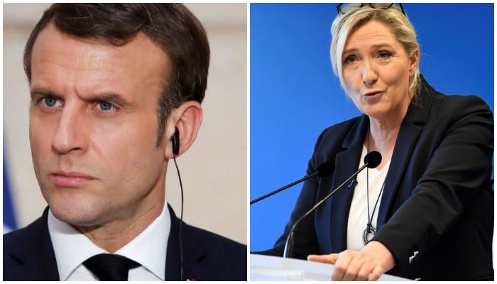 French President Emmanuel Macron (L) and his election contender Marine Le Pen. — AFP/ AFP-Getty Images