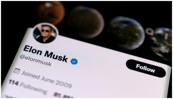 Elon Musks twitter account is seen on a smartphone in this photo illustration taken on April 15, 2022. — Reuters/File