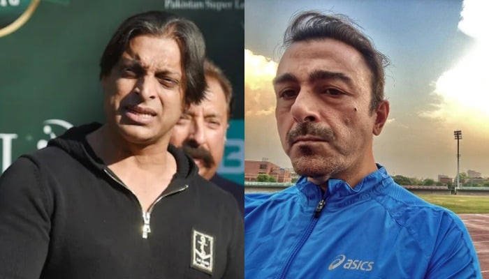 Former Pakistan cricketer Shoaib Akhtar (L) and Pakistani actor Shaan Shahid. — AFP/Instagram