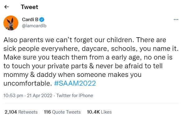 Cardi B speaks up against sexual assault: ‘No, means No’