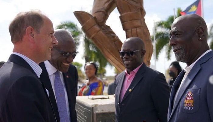 Prince Edward, Sophie meet Sir Viv Richards, Richie Richardson and Sir Curtly Ambrose