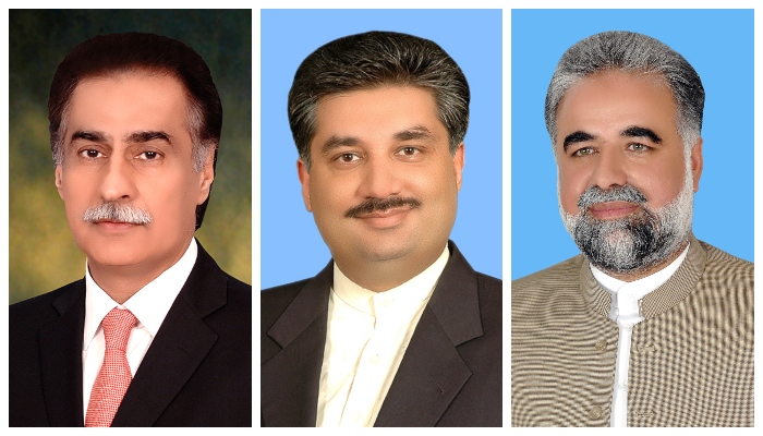 (L to R) MNAs Ayaz Sadiq, Khurram Dastagir, and Murtaza Javed Abbasi. — National Assembly website