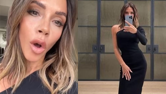 Victoria Beckham stuns in figure-hugging top and midi skirt