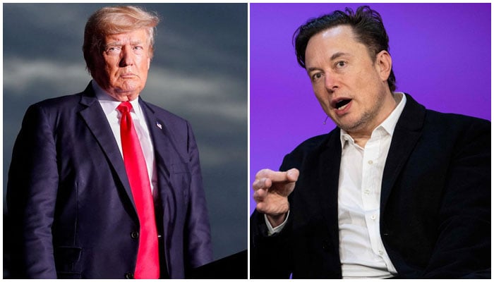 (Left) Former US president Donald Trump and Twitter owner Elon Musk. Photo Reuters/AFP