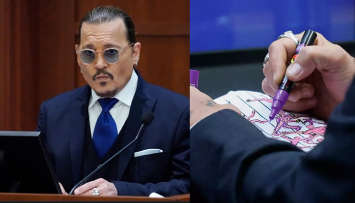 Johnny Depp grabs markers, colouring pencils amid courtroom boredom: Photo