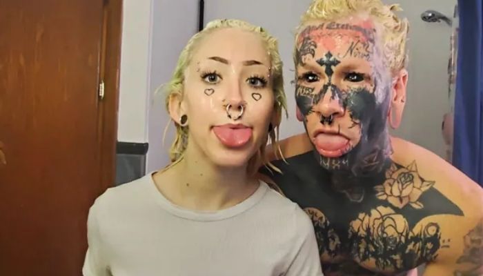 Tattoo-enthusiast Soren Lorenson gets married.—Instagram/@333neondemon