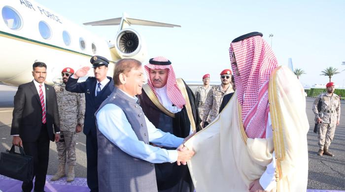 PM Shehbaz Sharif touches down in Saudi Arabia on three-day visit