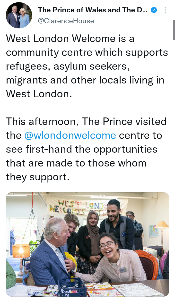 Prince Charles spends time with workers of World Jewish Relief