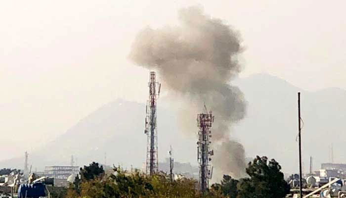 A file phot of smoke rising from a blast site in Kabul. — Zahra Rahimi/Tolo News/File