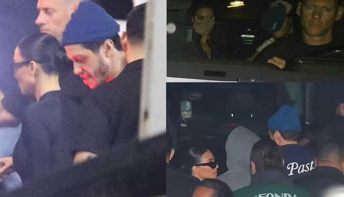 Pete Davidson and Kim Kardashian make hasty exit from LAs theatre