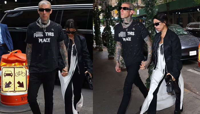 Kourtney Kardashian, Travis Barker paint the town red ahead of Met Gala debut as couple Photo Credit: Daily Mail