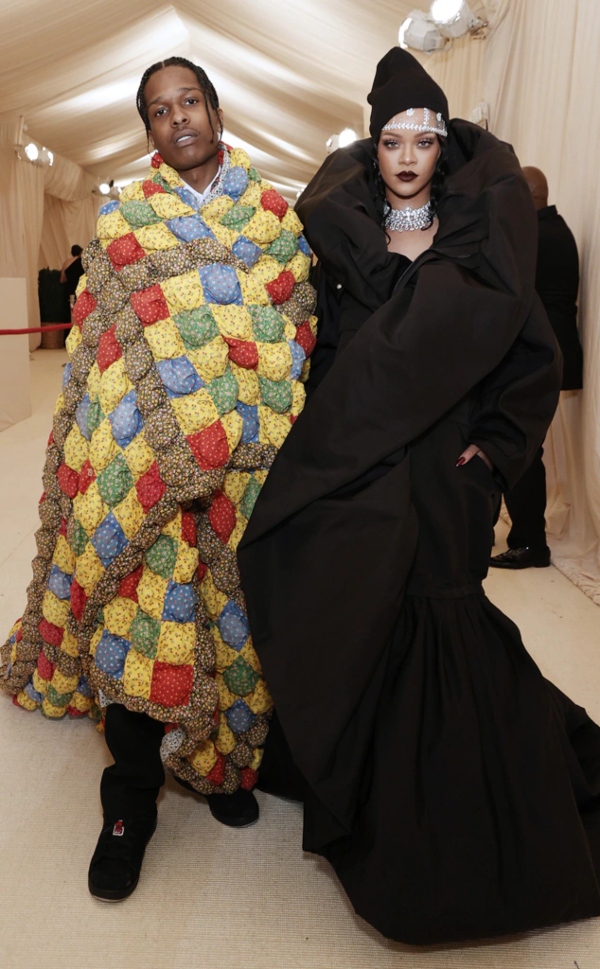 Rihanna with boyfriend A$AP Rocky at the 2021 Met Gala