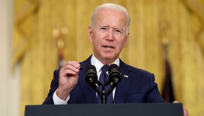 U.S. President Joe Biden delivers remarks about Afghanistan, from the East Room of the White House in Washington, U.S. August 26, 2021.— Reuters