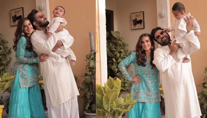 Iqra Aziz, Yasir Hussain drop adorable Eid photos ft. little Kabir: See