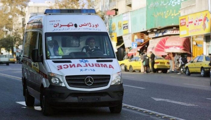 An ambulance on a street in Tehran, Iran. Photo— Saudi Gazette.