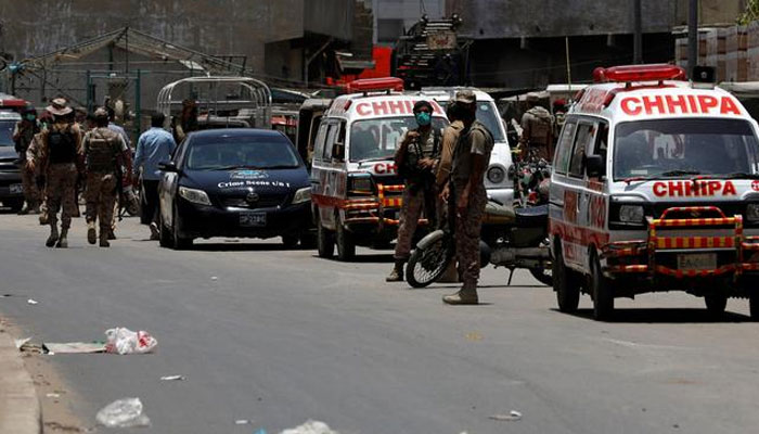 An image of several ambulances and rangers personnel present at the location of an incident.— Reuters.File