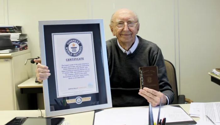 Walter Orthmann set the record for longest career in the same company.—Guinness World Records