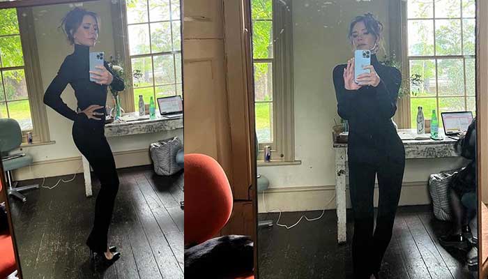 Victoria Beckham shows off her fit figure in head-to-toe black ensemble