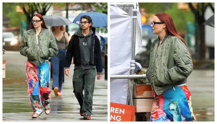 Pregnant Sophie Turner sends pulses racing as she steps out in graphic print trousers: See