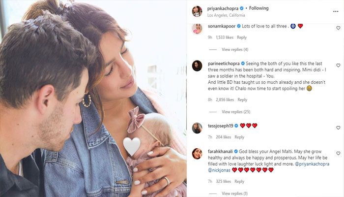 Anushka Sharma, Sonam Kapoor send love to Priyanka as she shares first pic of her baby