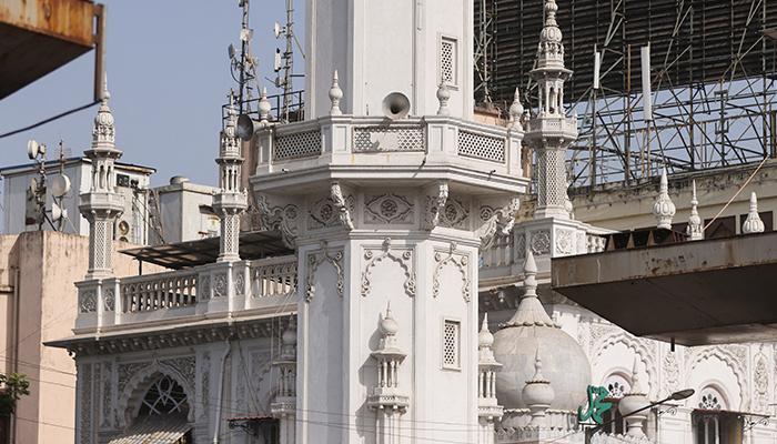 Loud speakers are seen at the Jama Masjid in Mumbai, India, May 6, 2022. — Reuters