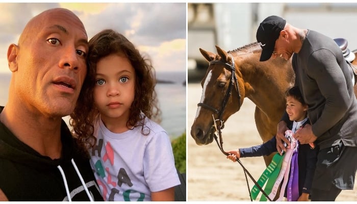 Dwayne Johnson showers love on daughter Jasmine as she wins horse-riding competition