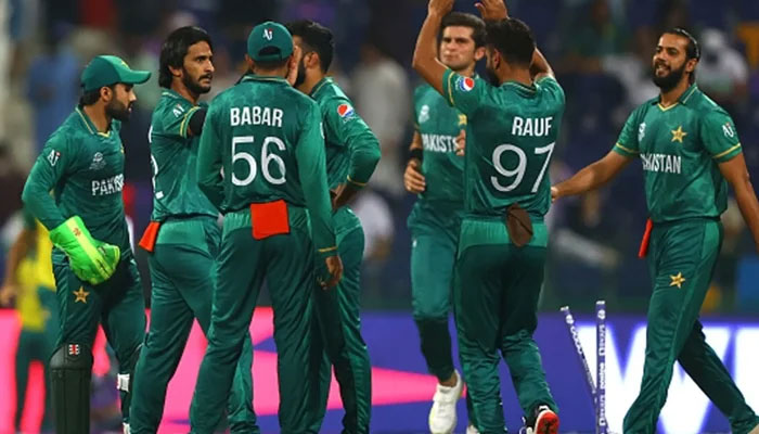 Pakistan cricketers celebrating. — Reuters/File