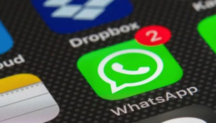 A representational image of a mobile screen showing WhatsApp indicates two new messages. — Reuters/File