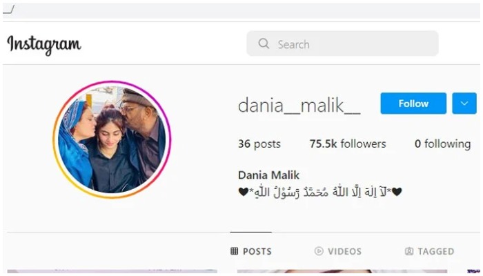 Screengrab of Danias Instagram page.