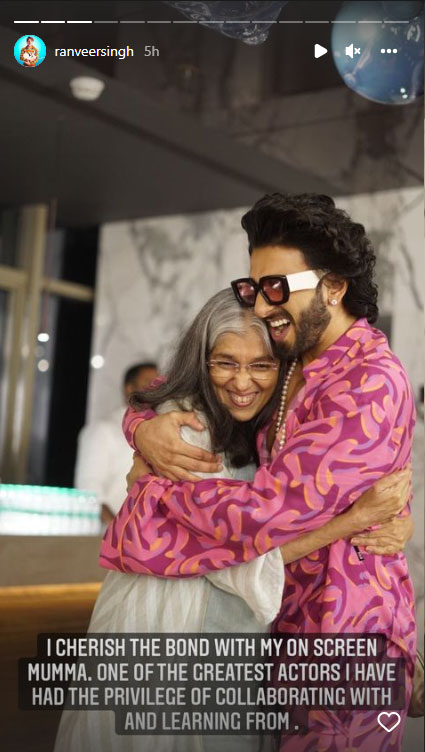 Ranveer Singh shares heart-warming words for Jayeshbhai Jordaar co-star Ratna Pathak