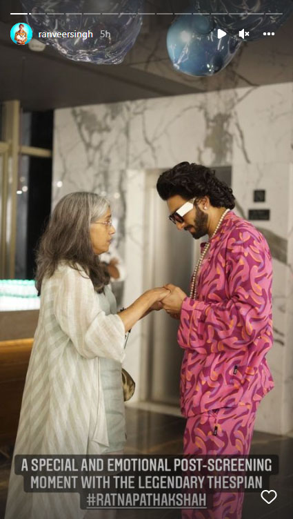 Ranveer Singh shares heart-warming words for Jayeshbhai Jordaar co-star Ratna Pathak