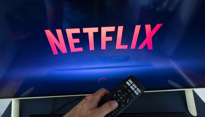 A Netflix logo is shown on a TV screen ahead of a Swiss vote on a referendum called Lex Netflix in this illustration taken May 9, 2022. Picture taken May 9, 2022.—Reuters