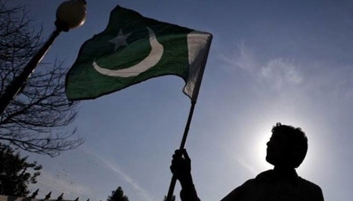 A representational image of a man holding a Pakistan flag. — Reuters/File