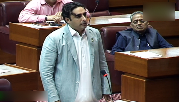 Foreign Minister Bilawal Bhutto-Zardari speaking on the floor of the National Assembly, on May 12, 2022. — YouTube/PTVParliament
