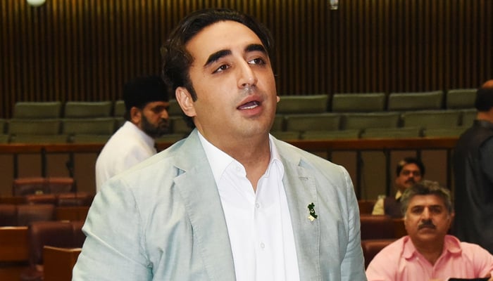 Foreign Minister Bilawal Bhutto-Zardari speaking on the floor of the National Assembly, on May 12, 2022. — Twitter/NAofPakistan