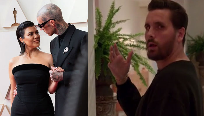 Kourtney Kardashian and Travis Barker put on loved-up display in front of Scott Disick