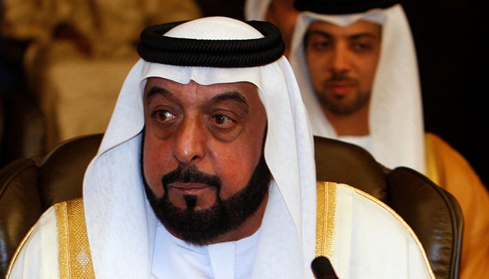United Arab Emirate President Sheikh Khalifa bin Zayed Al Nahyan attends the opening of the two-day Arab Summit in Damascus, on March 29, 2008. — Reuters