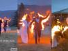 Bride and groom set themselves on fire, guests amused