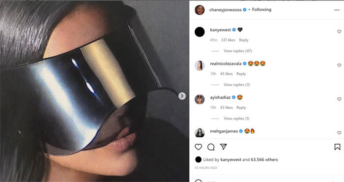 Kanye West showers love on girlfriend Chaney Jones as he returns to Instagram