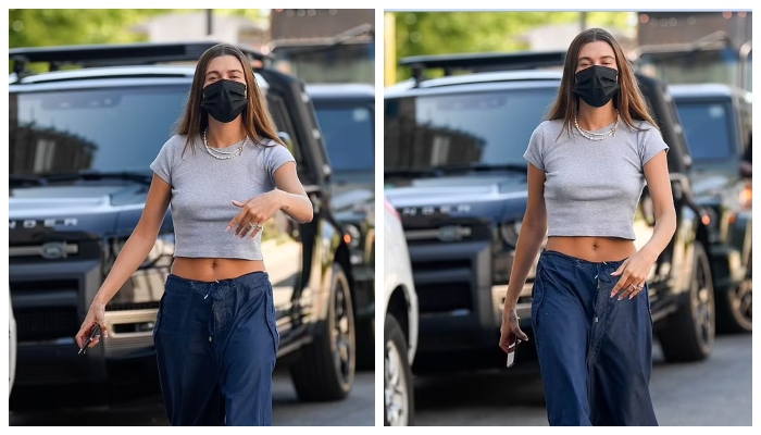 Hailey Bieber drops jaws as she flaunts her toned abs