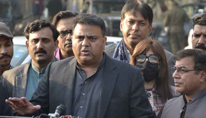 Former information minister Fawad Chaudhry speaks during a media talk. — PID/ file