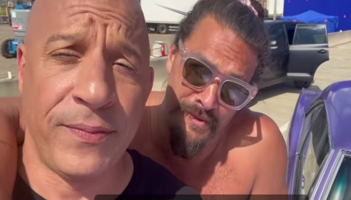 Over a million people react as Vin Diesel shares video with Jason Momoa  from the sets of F10