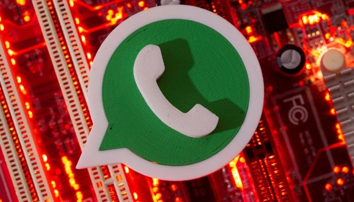 A 3D printed Whatsapp logo is placed on a computer motherboard in this illustration taken January 21, 2021. — Reuters