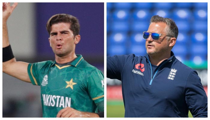 Pakistan fast bowler Shaheen Shah Afridi (left) and Former England pacer Darren Gough. — Reuters/ICC/File