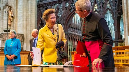 Princess Anne unveils table made from 5,000-year-old wood for Queen’s Jubilee