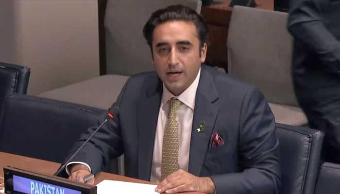 Foreign Minister Bilawal Bhutto-Zardari speaking during UN Global Food Security Call to Action conference. Photo—UN You Tube