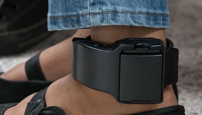 An ankle monitor used on Asylum seekers in the US. — AFP