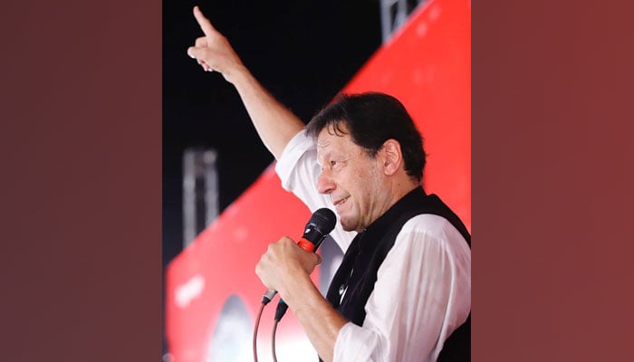 PTI Chairman Imran Khan addressing a public gathering in Multan on May 20, 2022. — Instagram/@imrankhan.pti