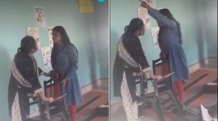 'Welcome to India': Watch school teachers fight over chair in hilarious video